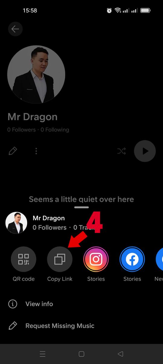 Where is soundcloud profile url on android 4